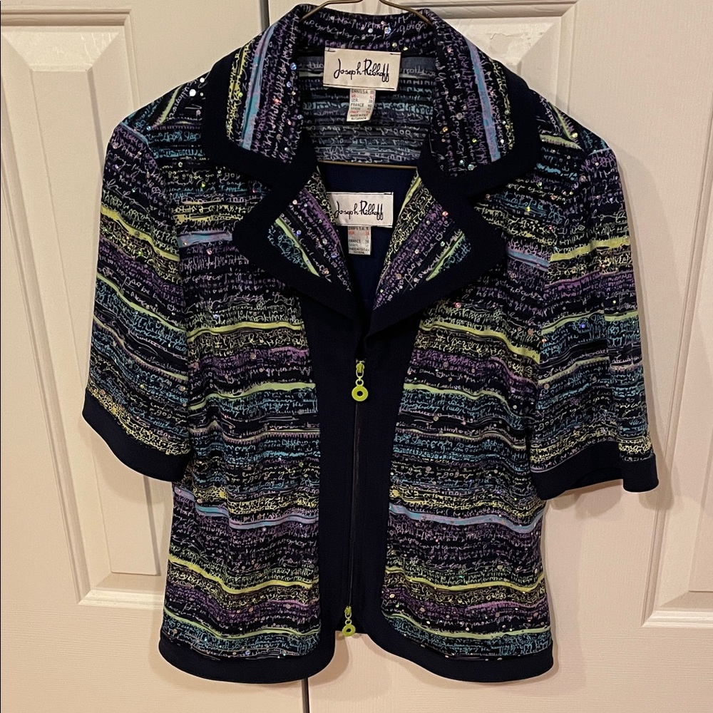 Joseph Ribkoff Navy and Multicolor Women's Jacket with navy tank